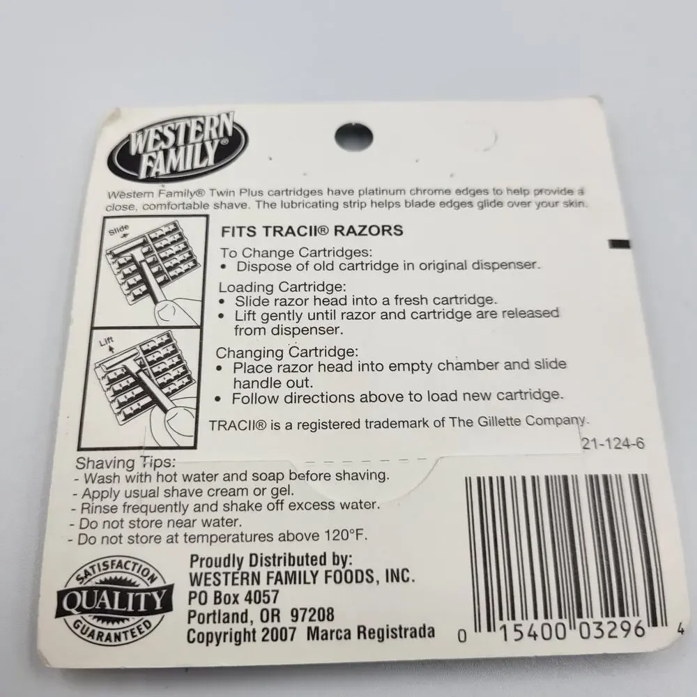 NEW 20 WESTERN FAMILY TRAC II RAZORS BLADE LUBRICATING STRIP CARTRIDGES GILLETTE
